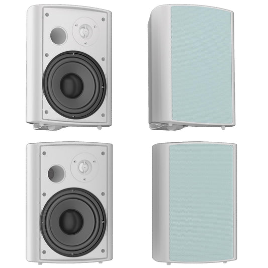Herdio 6.5 Inches Outdoor Speakers Wired Waterproof Passive,Wall Mount Speakers with 800 Watts Powerful Bass for Home Patio Garden Covered Deck,All-Weather Durability,White(2 Pairs) - CookCave