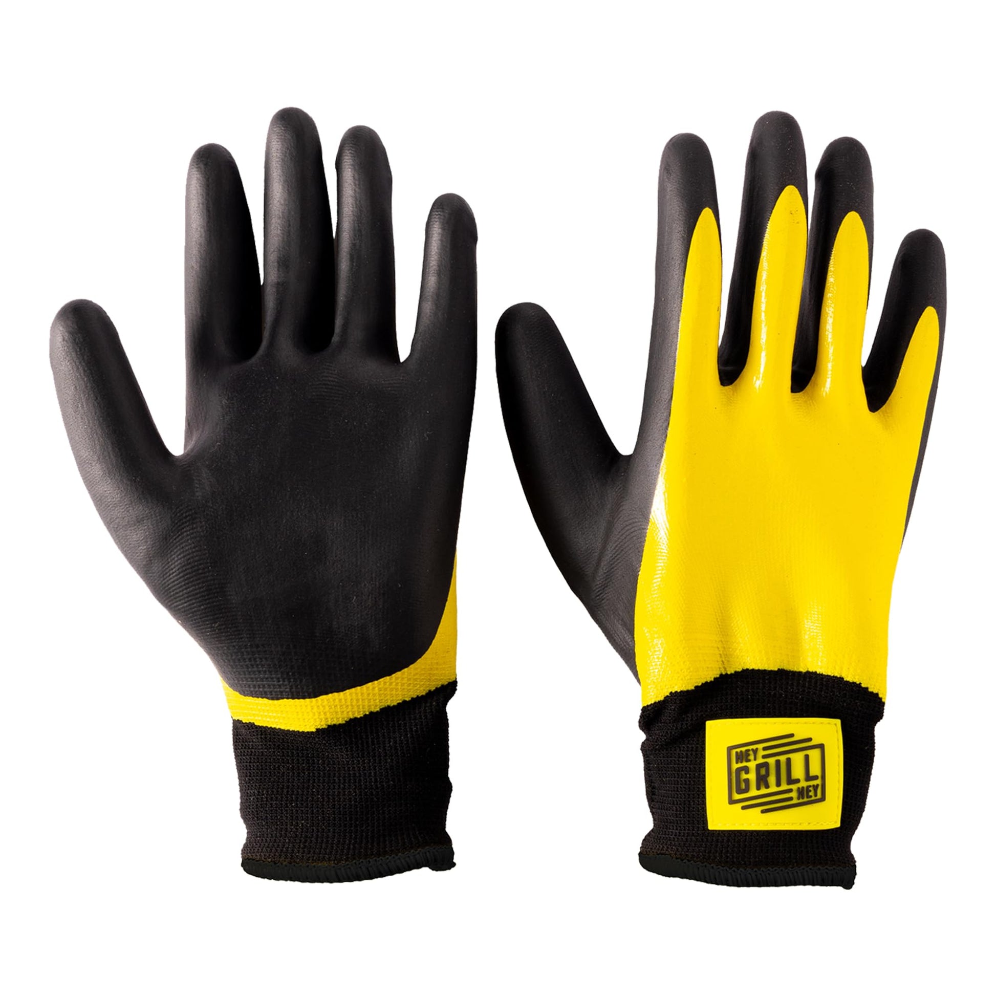 Hey Grill Hey Pitmaster Gloves | BBQ Gloves | Heat Protection up to 500°F or 260°C | High Temp Resistance | Fireproof Glove for Grilling Smoking Barbecue | Washable Mitts | Waterproof | Size - Large - CookCave