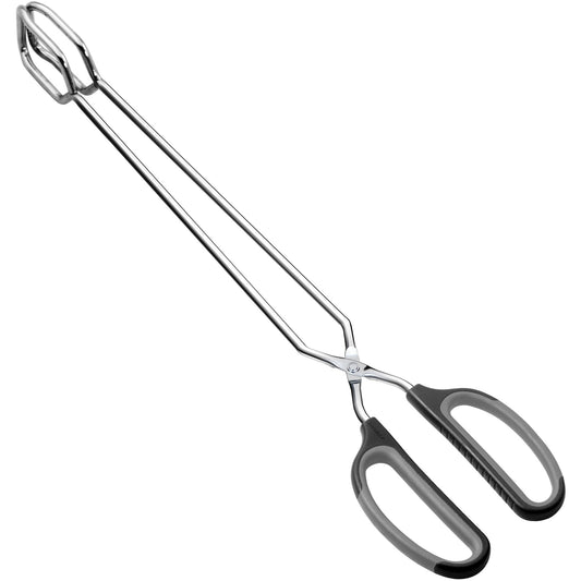 HINMAY Scissor Tongs 16-Inch Extra Long Stainless Steel Barbecue Grilling Tongs (Black Handle) - CookCave