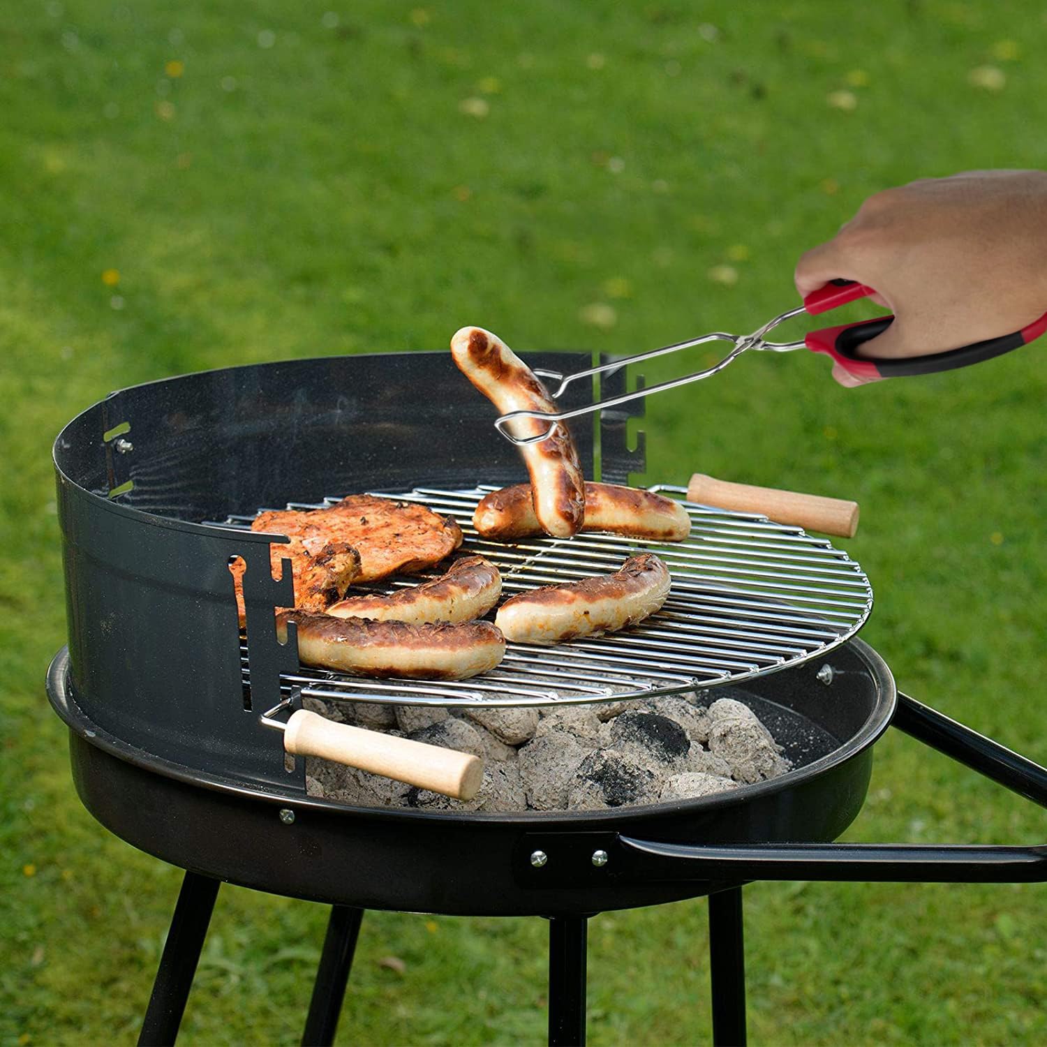 HINMAY Stainless Steel Scissor Tongs 10-Inch and 12-Inch Set, Set of 2 - CookCave