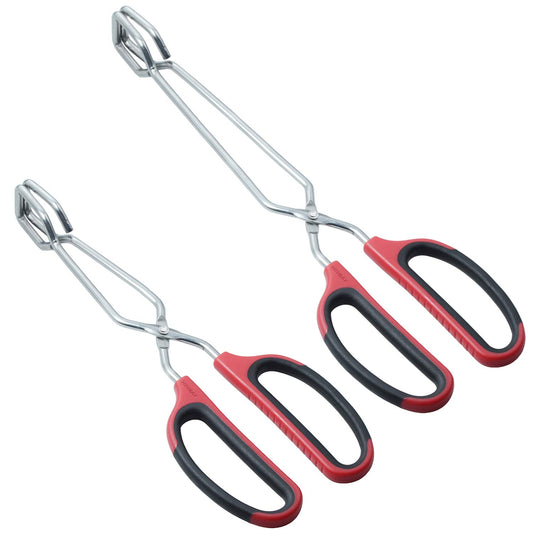 HINMAY Stainless Steel Scissor Tongs 10-Inch and 12-Inch Set, Set of 2 - CookCave