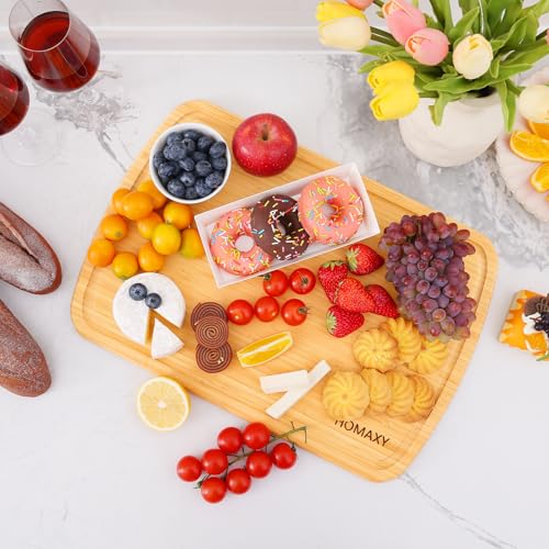 Homaxy Extra Large Bamboo Cutting Boards for Kitchen, 18x12.5" Wood XL Cutting Board with Juice Groove, Butcher Block Wooden Chopping Board for Kitchen, Meat, Cheese, Fruit & Vegetables - Pre Oiled - CookCave