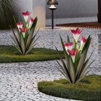 Homight Metal Agave Plant Outdoor Decoration Outdoor Garden Decoration Lily Mexican Yard Art Plant Garden Agave Lily Decorative Garden Gift… (2 Big Red Lilies) - CookCave