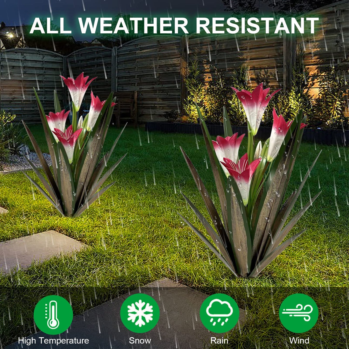 Homight Metal Agave Plant Outdoor Decoration Outdoor Garden Decoration Lily Mexican Yard Art Plant Garden Agave Lily Decorative Garden Gift… (2 Big Red Lilies) - CookCave
