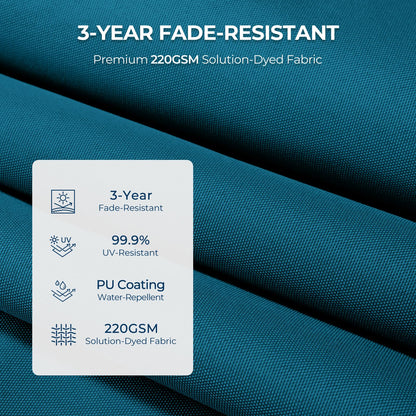 HOMSHADE 9ft Outdoor Patio Umbrella - Market Table Pool Deck Umbrella UPF50+ UV Protection with Push Button Tilt, Crank and 8 Sturdy Ribs (Peacock Blue, No base) - CookCave