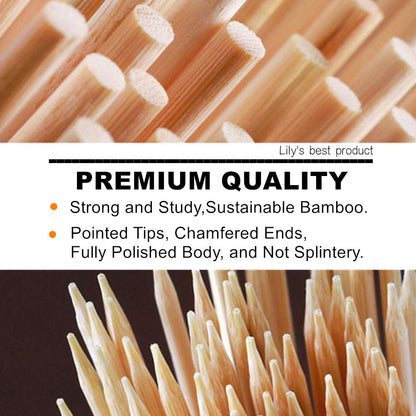 HOPELF 12" Natural Bamboo Skewers for BBQ，Appetiser，Fruit，Cocktail，Kabob，Chocolate Fountain，Grilling，Barbecue，Kitchen，Crafting and Party. Φ=4mm, More Size Choices 6"/8"/10"/14"/16"/30"(100 PCS) - CookCave