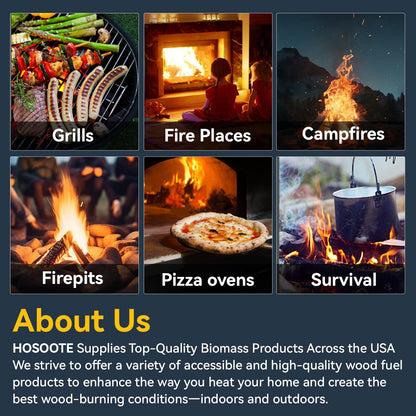 Hosoote 70 pcs Fire Starter - Natural Fire Starters for Fireplace, Pellet Stove & Wood, Campfires, BBQ, Pizza Oven, Fire Pit, Smoker - Fire Starters for Grill, Charcoal Fire Starter for Grill - CookCave