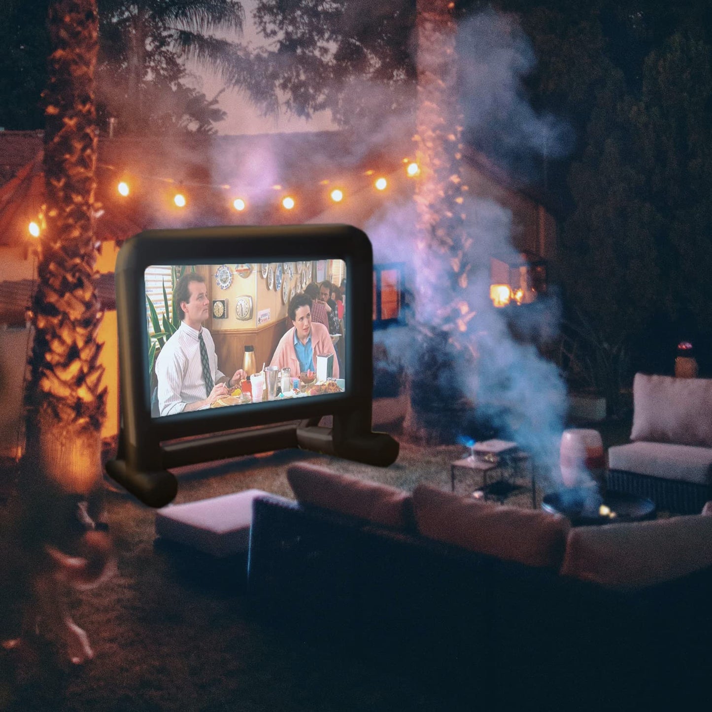 HuaKastro 16 FT Outdoor Inflatable Projector Screen – One-Piece Design, Easy Setup Blow-Up Screen with Quiet Fan, Perfect for Backyard Movie Nights & Events (Stable Base) - CookCave
