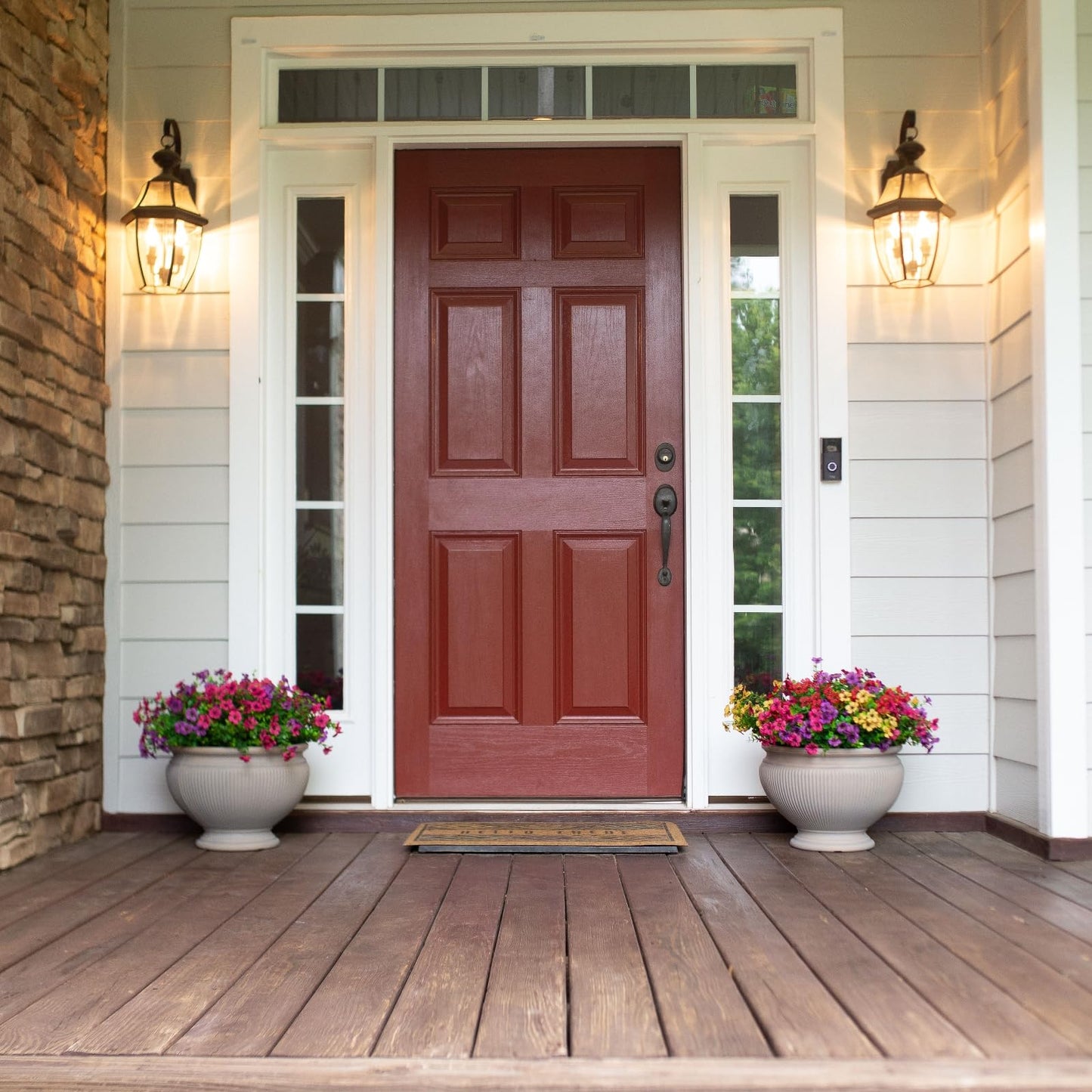 HyeFlora Artificial Flowers for Outdoor Indoor Garden Home Decoration, Faux Flower Daisy with Eucalyptus Leaves Fake Plants Greenery Boxwood Porch Patio, 12 Bundles (Mix Pink Red Purple Yellow) - CookCave