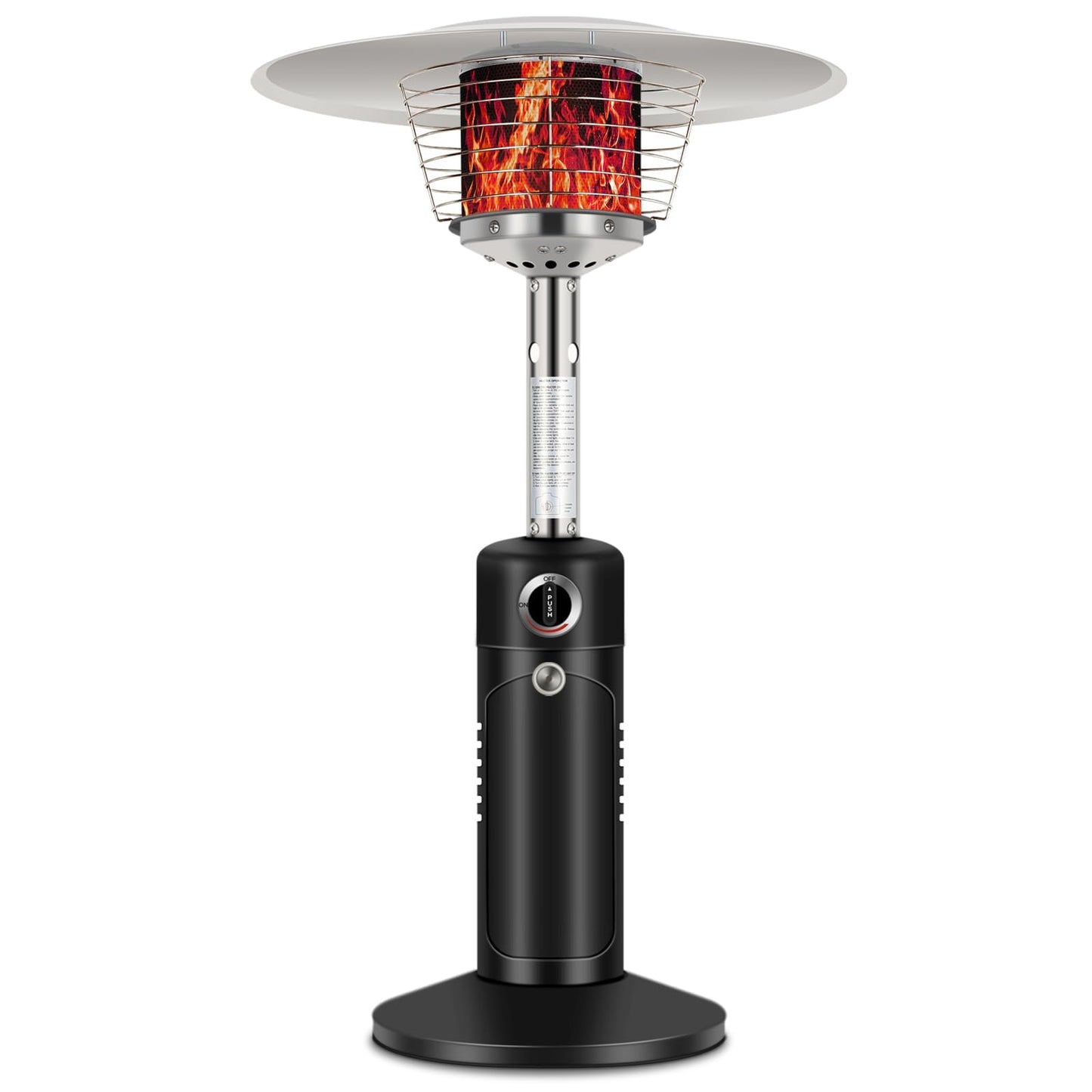 Hykolity 13,000 BTU Propane Patio Heater, Mini Tabletop Outdoor Heater with Triple Protection System, Double-Layer Stainless Steel Burner, Outside Heaters for Garden, Patio and Residential, Black - CookCave