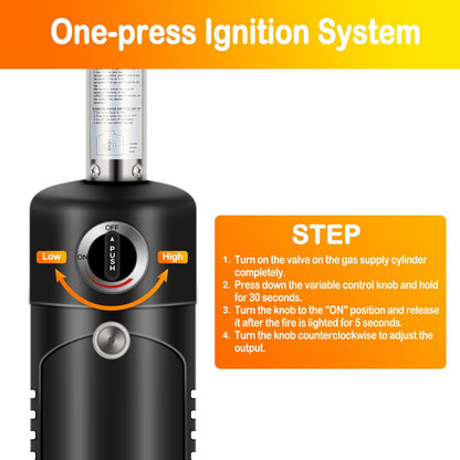 Hykolity 13,000 BTU Propane Patio Heater, Mini Tabletop Outdoor Heater with Triple Protection System, Double-Layer Stainless Steel Burner, Outside Heaters for Garden, Patio and Residential, Black - CookCave