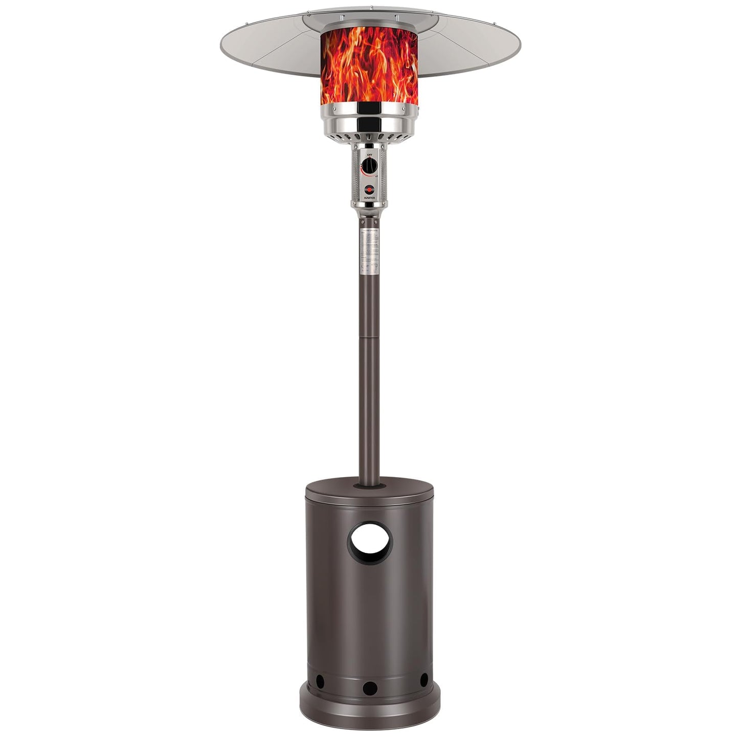 Hykolity 50,000 BTU Propane Patio Heater with Table Design, Stainless Steel Burner, Triple Protection System, Wheels, Outdoor Heaters for Patio, Garden, Commercial and Residentia(Brown) - CookCave