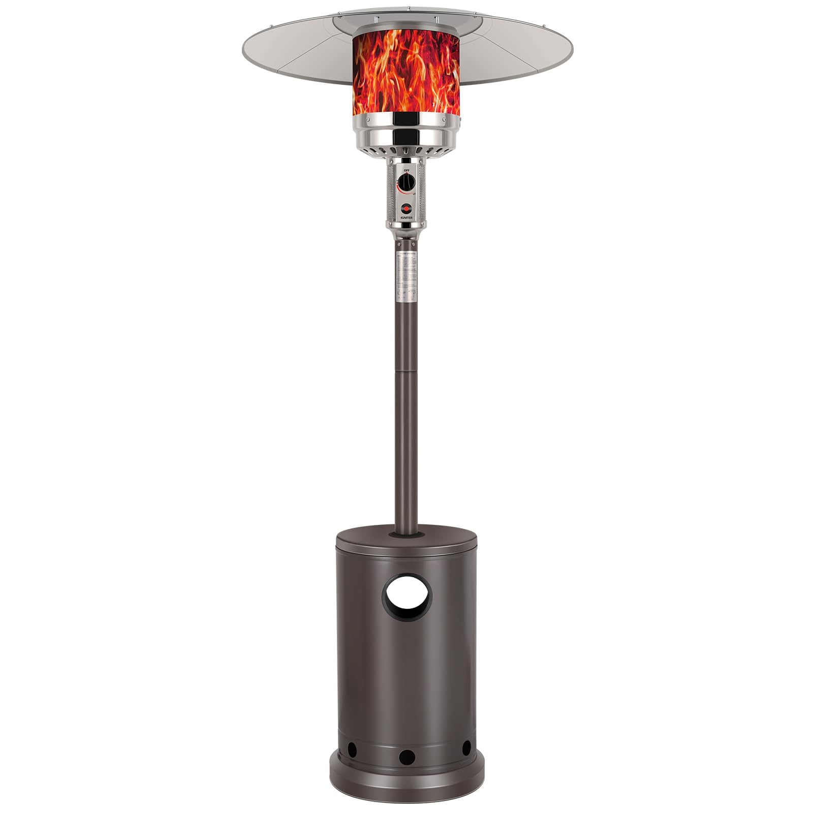 Hykolity 50,000 BTU Propane Patio Heater with Table Design, Stainless Steel Burner, Triple Protection System, Wheels, Outdoor Heaters for Patio, Garden, Commercial and Residentia(Brown) - CookCave