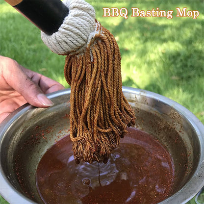 HyzaPhix 18 Inch BBQ Mop Brush Long Handle Grill Basting Brush with 4 Replacement Heads for Barbecue Grilling Smoking Steak Kitchen Cooking - CookCave