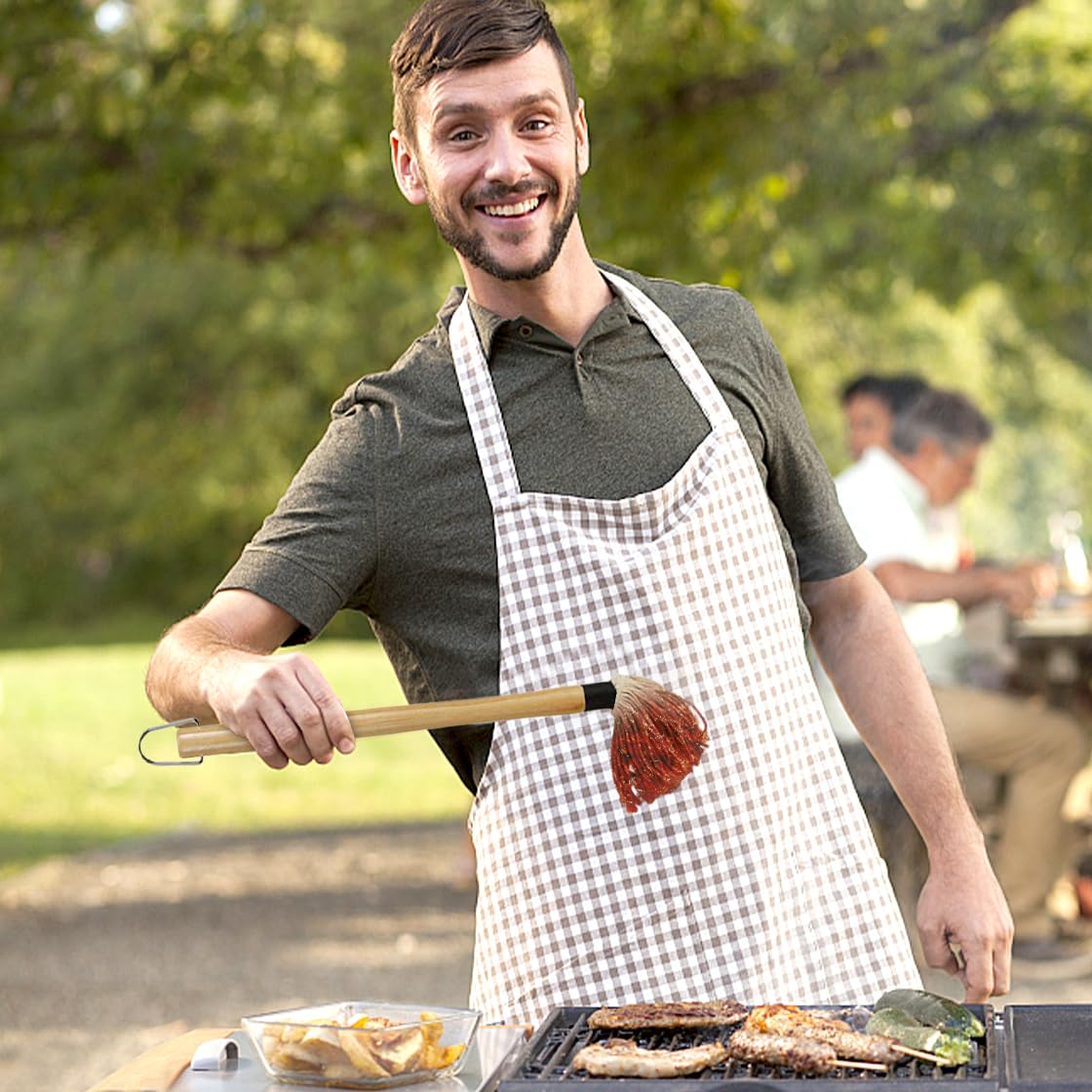 HyzaPhix 18 Inch BBQ Mop Brush Long Handle Grill Basting Brush with 4 Replacement Heads for Barbecue Grilling Smoking Steak Kitchen Cooking - CookCave