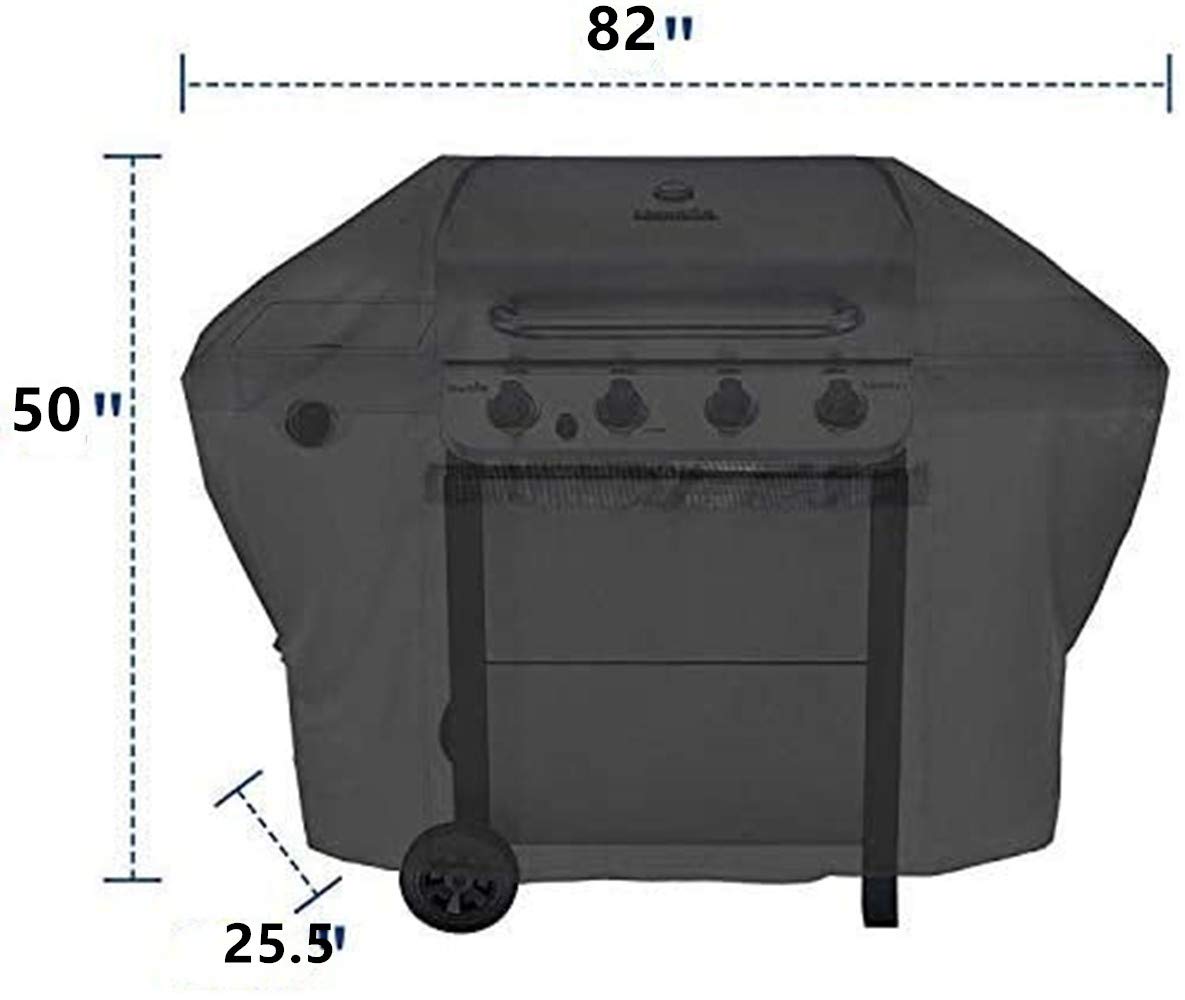 iCOVER Grill Cover- 82 Inch 600D Heavy-Duty Water Proof Patio Outdoor Black Canvas Oversize BBQ Barbecue Smoker Grills Covers G21607 for Weber Char-Broil Brinkmann Holland Napoleon JennAir - CookCave