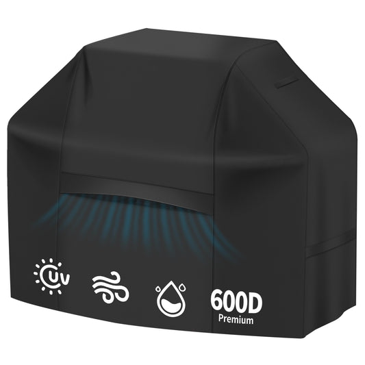 iCOVER Grill Cover 82 Inch, BBQ Grill Cover for Outdoor Grill, 600D Heavy-Duty Waterproof Gas Grill Cover BBQ Cover, Barbecue Grill Covers for Weber, Charbroil, Brinkmann, Nexgrill and More, Black - CookCave