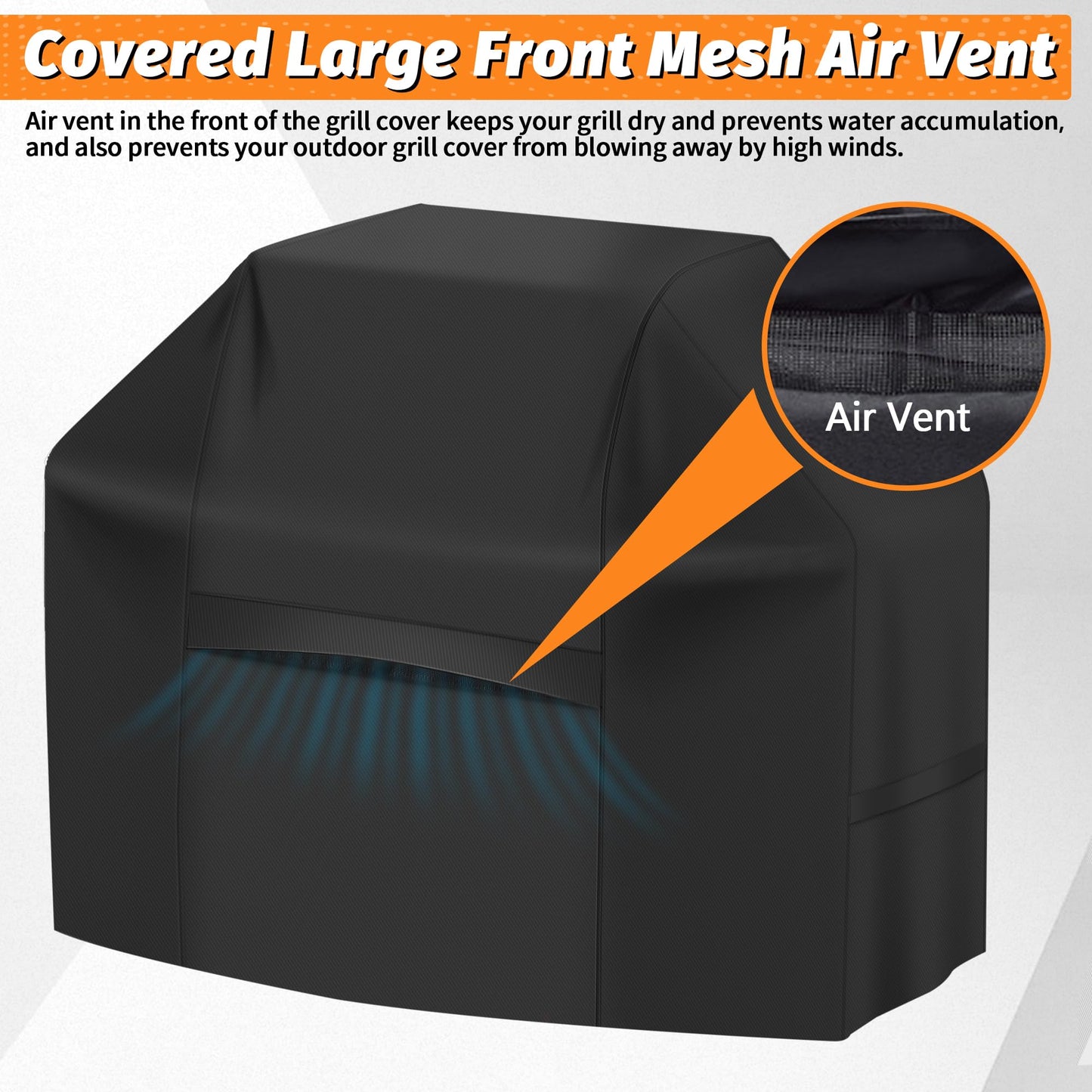 iCOVER Grill Cover 82 Inch, BBQ Grill Cover for Outdoor Grill, 600D Heavy-Duty Waterproof Gas Grill Cover BBQ Cover, Barbecue Grill Covers for Weber, Charbroil, Brinkmann, Nexgrill and More, Black - CookCave