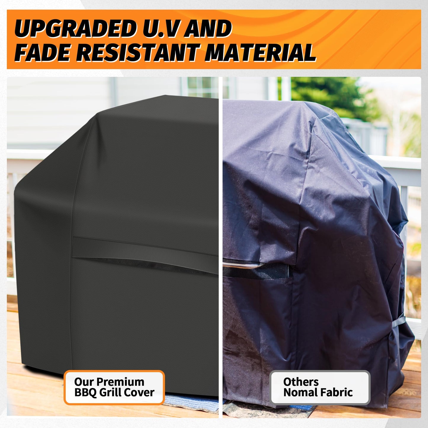 iCOVER Grill Cover 82 Inch, BBQ Grill Cover for Outdoor Grill, 600D Heavy-Duty Waterproof Gas Grill Cover BBQ Cover, Barbecue Grill Covers for Weber, Charbroil, Brinkmann, Nexgrill and More, Black - CookCave