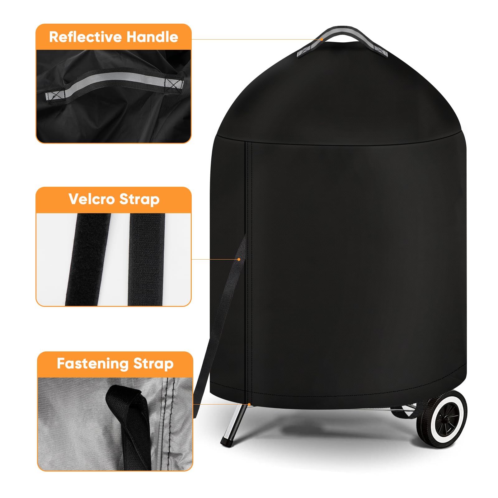 iCOVER Grill Cover for Weber 22 Inch Charcoal Kettle- Heavy Duty Waterproof BBQ Cover for Weber Char-Broil 22 Inch Charcoal Kettle Grills - CookCave