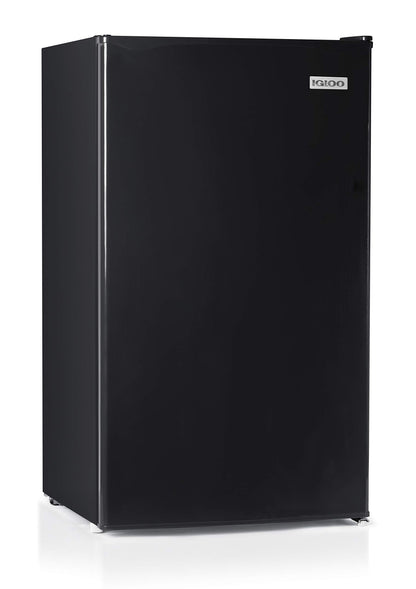 Igloo 3.2 Cu.Ft. Single Door Compact Refrigerator with Freezer - Slide Out Glass Shelf, Perfect for Homes, Offices, Dorms - Black - CookCave