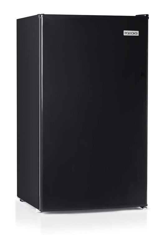 Igloo 3.2 Cu.Ft. Single Door Compact Refrigerator with Freezer - Slide Out Glass Shelf, Perfect for Homes, Offices, Dorms - Black - CookCave