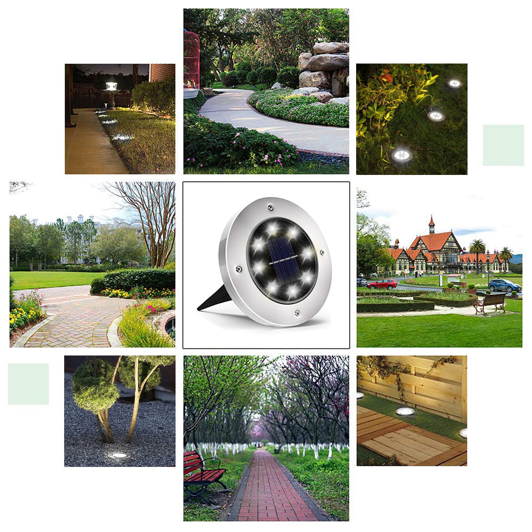 INCX Solar Lights for Outside,12 Pack Solar Lights Outdoor Waterproof, Solar Garden Lights Landscape Lighting for Patio Pathway Lawn Yard Deck Driveway Walkway, Cold White - CookCave