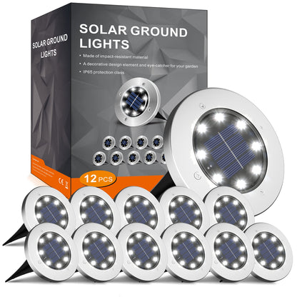 INCX Solar Lights for Outside,12 Pack Solar Lights Outdoor Waterproof, Solar Garden Lights Landscape Lighting for Patio Pathway Lawn Yard Deck Driveway Walkway, Cold White - CookCave