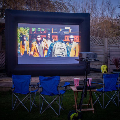 Inflatable Projector Screen - Outdoor Movie Screen Blow Up for Movie Parties Backyard Outside with Air Blower and Carry Bag, Front and Rear Projection (14FT with Blower) - CookCave