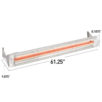 Infratech W-3024 SS Stainless Steel 61.25” Single Element Fixture 3000 Watt, 240 Volt, Stainless Steel - CookCave