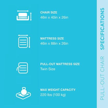 Intex 66551EP Inflatable Pull-Out Chair: Built-in Cupholder – Velvety Surface – 2-in-1 Valve – Folds Compactly – 80" x 91" x 26" - CookCave