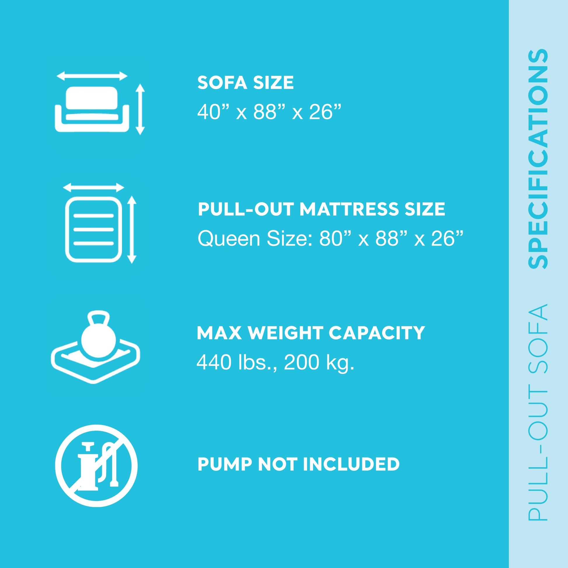 Intex Inflatable Pull-Out Sofa: Velvety Surface, 2-in-1 Valve, Cupholder, 46" x 88" x 26" - Blow-Up Couch and Folding Queen Size Air Mattress Bed - CookCave