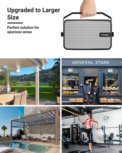 Inwa Outdoor Bluetooth Speakers, IPX5 Waterproof 400W Wall Mount Speaker, Powerful Indoor/Outdoor Sound System, Wireless Sync Up to 100 Speakers, Suitable for Patio/Porch/Gazebo/Garage(MZ-621, Pair) - CookCave