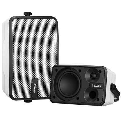 Inwa Outdoor Bluetooth Speakers, IPX5 Waterproof 400W Wall Mount Speaker, Powerful Indoor/Outdoor Sound System, Wireless Sync Up to 100 Speakers, Suitable for Patio/Porch/Gazebo/Garage(MZ-621, Pair) - CookCave
