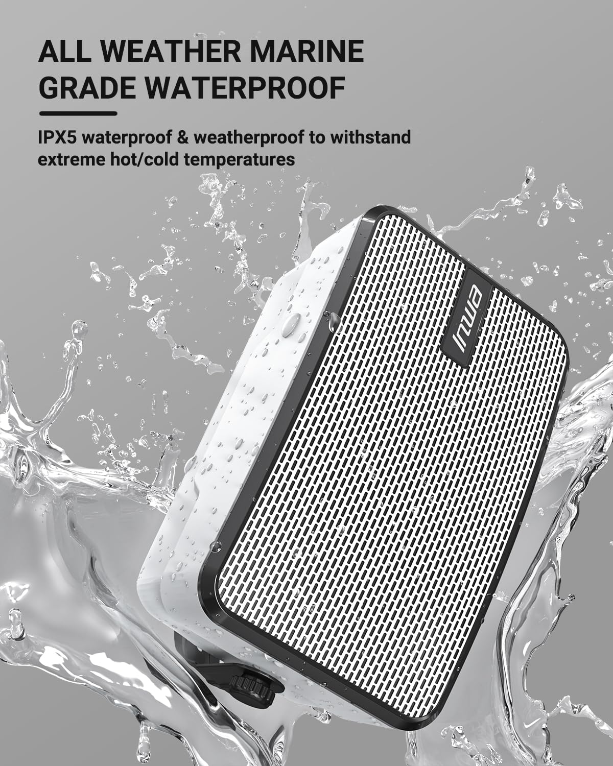 Inwa Outdoor Bluetooth Speakers, IPX5 Waterproof 400W Wall Mount Speaker, Powerful Indoor/Outdoor Sound System, Wireless Sync Up to 100 Speakers, Suitable for Patio/Porch/Gazebo/Garage(MZ-621, Pair) - CookCave