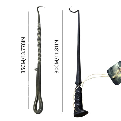 Iron BBQ Turner Hooks - Heavy Duty Food Flipper and Meat Hook for Flipping Vegetables and Meat - CookCave