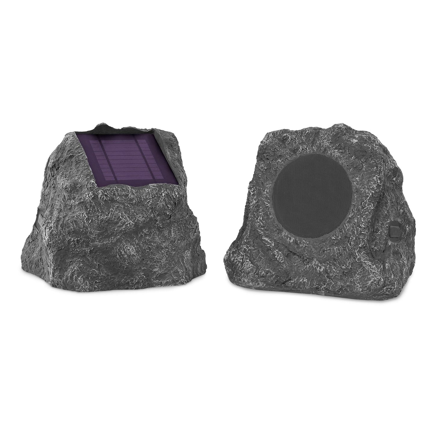 it.innovative technology Outdoor Rock Speaker Pair - Wireless Bluetooth , for Garden, Patio, Waterproof, Built for all Seasons & Solar Powered with Rechargeable Battery, Music Streaming - Charcoal - CookCave