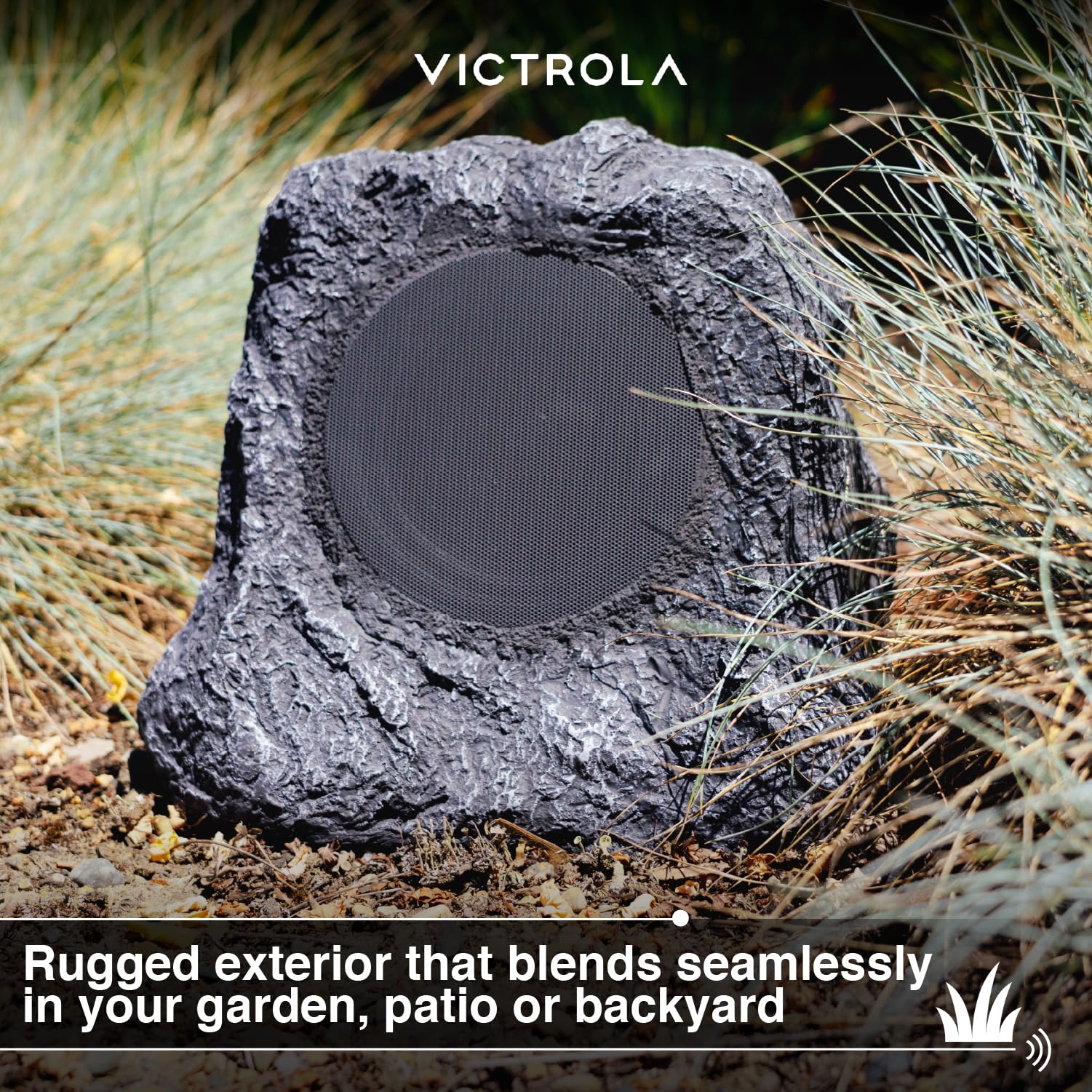 it.innovative technology Outdoor Rock Speaker Pair - Wireless Bluetooth , for Garden, Patio, Waterproof, Built for all Seasons & Solar Powered with Rechargeable Battery, Music Streaming - Charcoal - CookCave