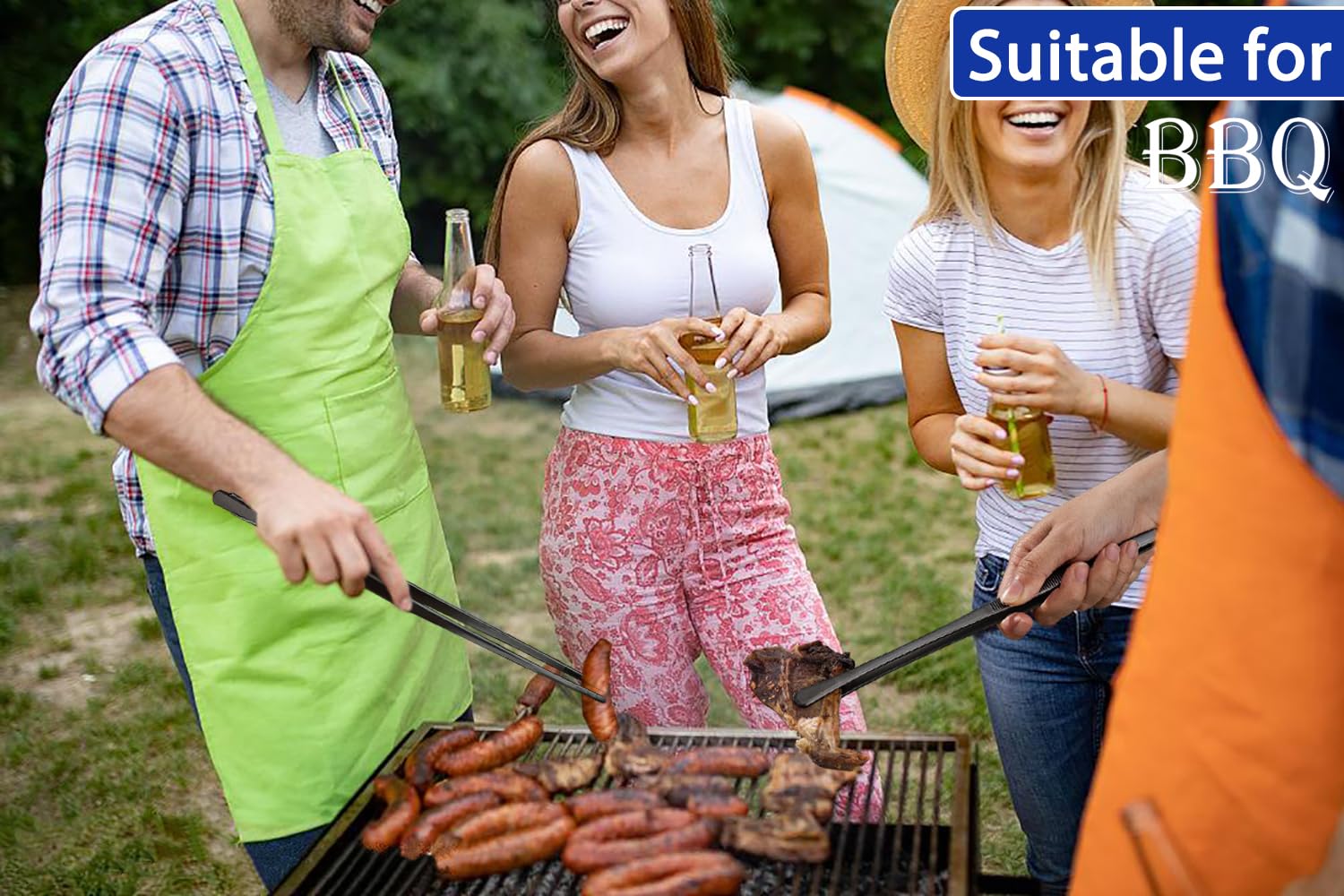 JETKONG 4 Pcs Kitchen Tweezers, 12'' and 10'' Stainless Steel Cooking Tweezers Set, High-Precision Tweezers Tongs for Cooking, Repairing, Seafood and BBQ (Black) - CookCave