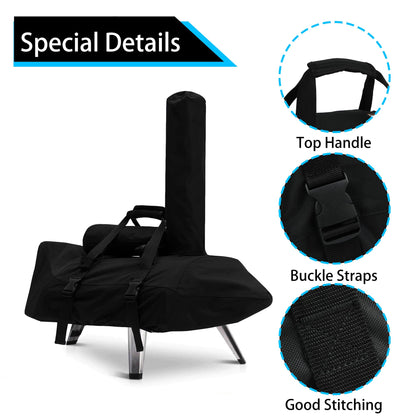 Jiesuo Cover for Ooni Karu 12 Pizza Oven, Heavy Duty Waterproof Accessories for Pizza Maker Carry Cover with Seperate Chimney Bag - CookCave