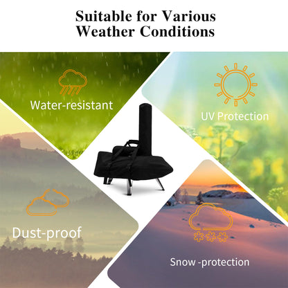 Jiesuo Cover for Ooni Karu 12 Pizza Oven, Heavy Duty Waterproof Accessories for Pizza Maker Carry Cover with Seperate Chimney Bag - CookCave