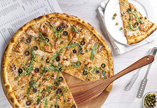 Jilla-hla Wooden Spatula Wooden Turner Acacia Wood,Long Handle Flat Frying Spatula Handmade for Kitchen Cookware (Frying Spatula) - CookCave