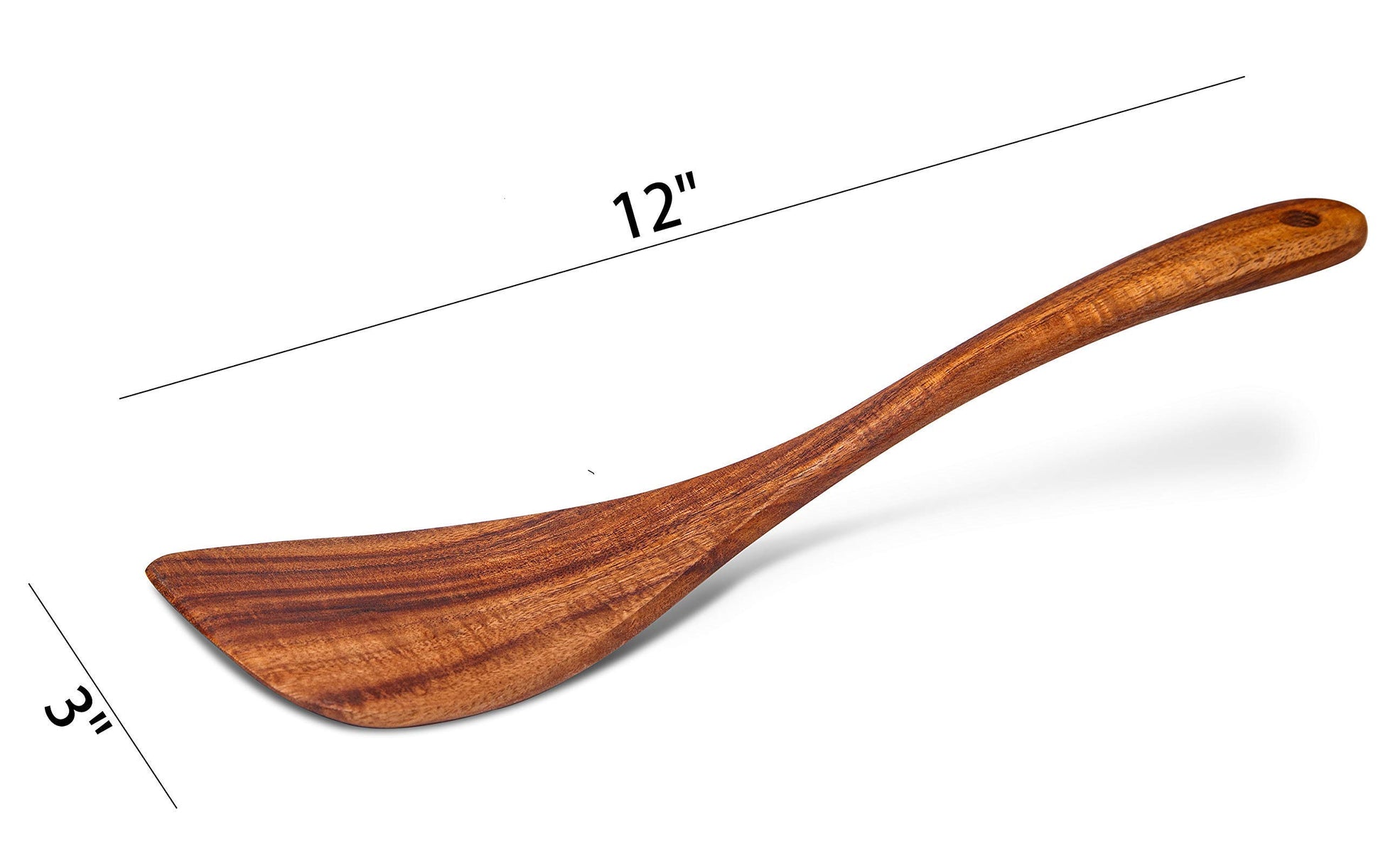 Jilla-hla Wooden Spatula Wooden Turner Acacia Wood,Long Handle Flat Frying Spatula Handmade for Kitchen Cookware (Frying Spatula) - CookCave