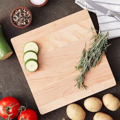 John Boos Boos Block Chop-N-Slice Series Reversible Wood Cutting Board with Eased Corners, 1-Inch Thickness, 10" x 10" x 1", Maple - CookCave