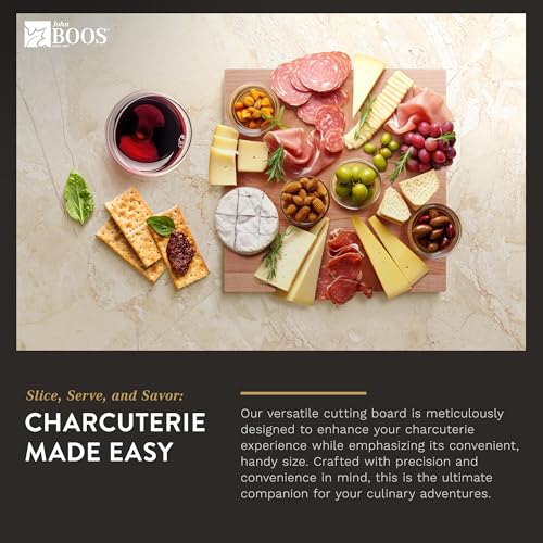 John Boos Boos Block Chop-N-Slice Series Reversible Wood Cutting Board with Eased Corners, 1-Inch Thickness, 10" x 10" x 1", Maple - CookCave