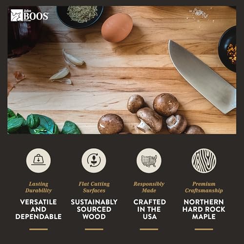 John Boos Boos Block Chop-N-Slice Series Reversible Wood Cutting Board with Eased Corners, 1-Inch Thickness, 10" x 10" x 1", Maple - CookCave