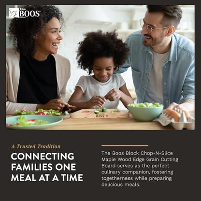 John Boos Boos Block Chop-N-Slice Series Reversible Wood Cutting Board with Eased Corners, 1-Inch Thickness, 10" x 10" x 1", Maple - CookCave