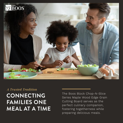 John Boos Boos Block Chop-N-Slice Series Reversible Wood Cutting Board with Integrated Finger Grips, 1.25-Inch Thickness, 18" x 12" x 1 1/4", Maple - CookCave