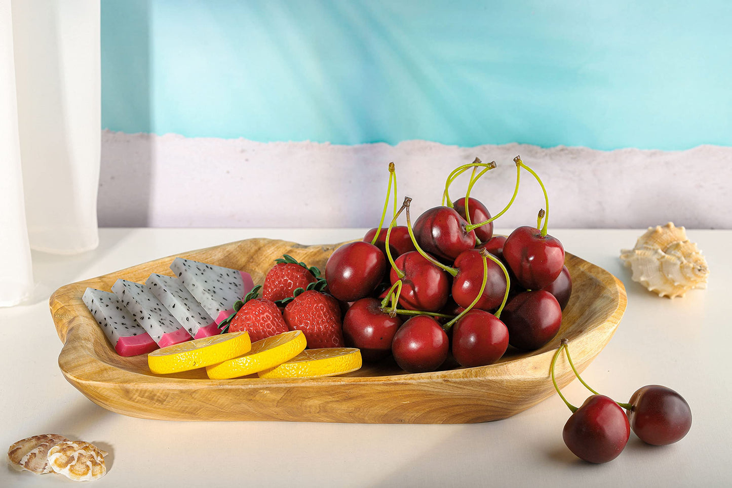 Jovivi Natural Fir Root Wood Dish Bowl, Handmade Wood Serving Platter Tray Plate,Wooden Plates for Sandwich Bread Fruit Salad Snack Dough Candy Serving Appetizer Display (11.4"x7.5") - CookCave