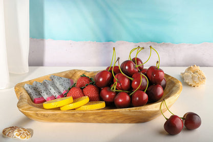 Jovivi Natural Fir Root Wood Dish Bowl, Handmade Wood Serving Platter Tray Plate,Wooden Plates for Sandwich Bread Fruit Salad Snack Dough Candy Serving Appetizer Display (11.4"x7.5") - CookCave